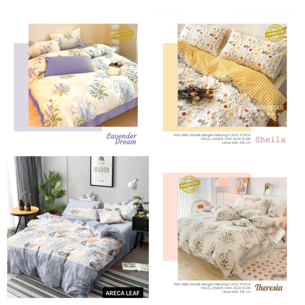 Jual Bedcover Set Sprei Motif Terbaru UK 90X200 120X200 160X200 180X200 ...