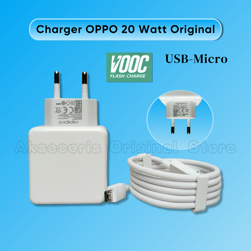 Charger Casan Carger OPPO F11 Pro Micro USB 20 Watt VOOC Flash Charging  ORIGINAL 100%