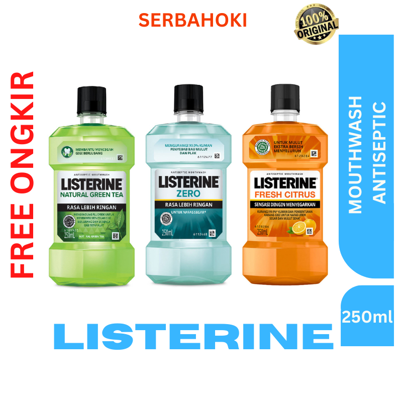 Jual Listerine Mouthwash Antiseptic Zero / Fresh Citrus 250ml serbahoki