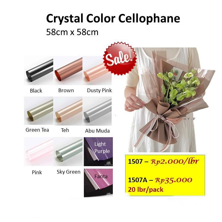 Jual Crystal Color Cellophane 1507 5 lembar Kertas Bunga Berwarna ...