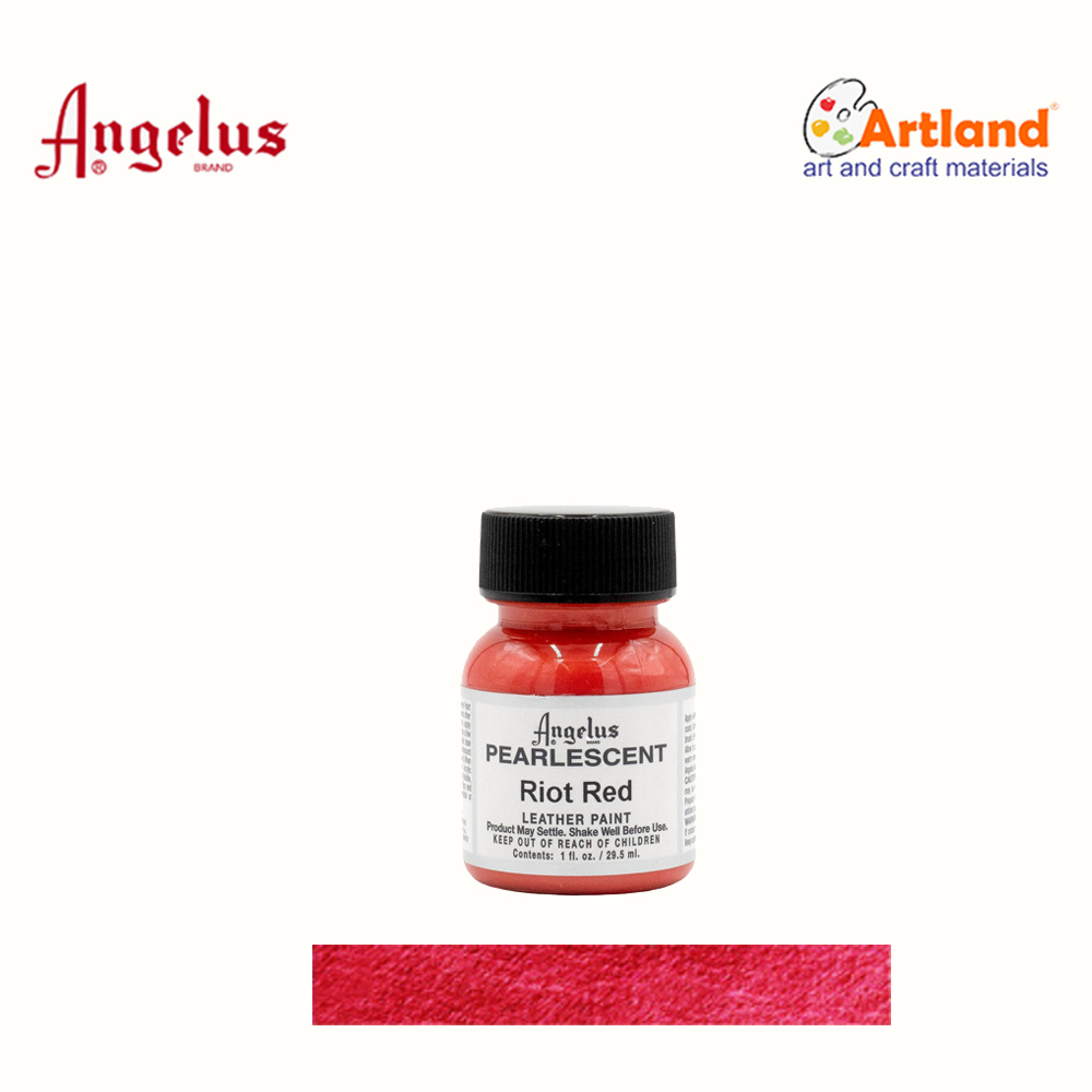 Angelus Pearlescent Leather Paint - Riot Red, 1 oz