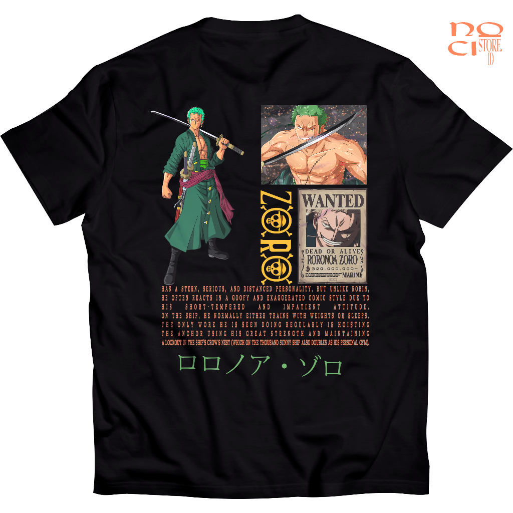 Jual Kaos Anime Roronoa Zoro One Piece Kaos Distro Pria Baju Cowok Keren Sablon Dtf Premium