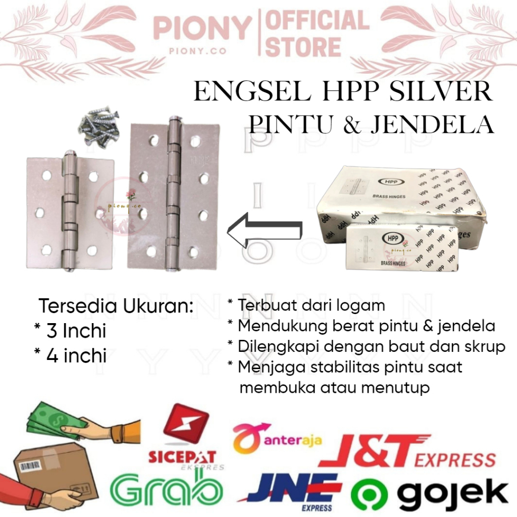 Jual Hpp Engsel Plat Besi Pintu Dan Jendela Silver Tebal Engsel Kupu Pintu Engsel