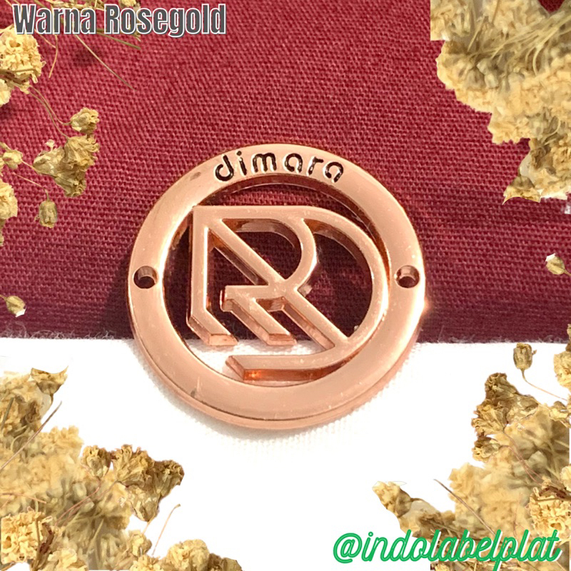 Jual Label Plat Hijab Alloy Custom Ukir LOGO DIDALAM BINGKAI LINGKARAN ...