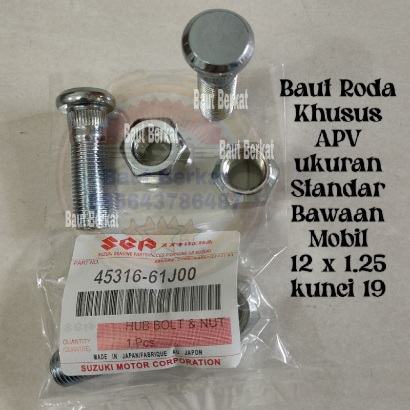 Jual ECER baut roda APV standar asli mobil suzuki APV baut mur roda APV ...