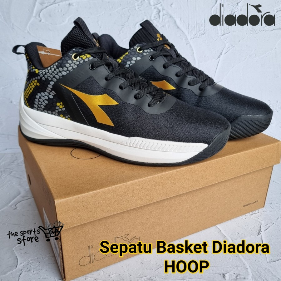 Jual Sepatu Bola Basket Diadora Hoop - Black - Basketball Shoes ...