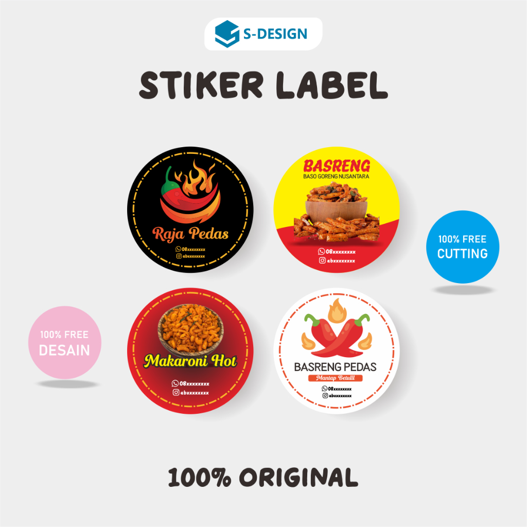 Jual Stiker Pedas Stiker Basreng Sticker Pedas Sticker Snack Stiker