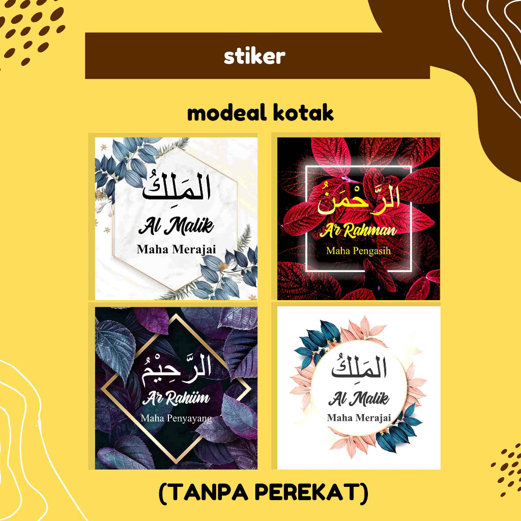 Jual ASMAUL HUSNA stiker FULL 99 custom isi 99lbr asmaul husna asoul ...