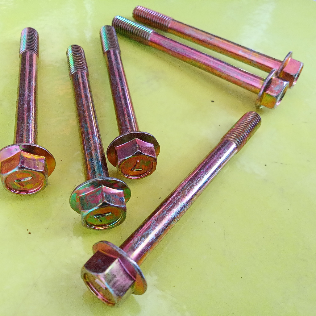 Jual Flange Bolt M X Baut Topi M X Kuning Flange Bolt