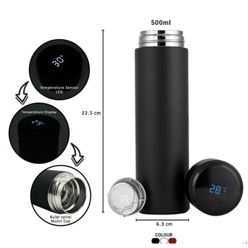 Jual Botol Termos Suhu 500ml Termos led display temperatur tumbler led ...