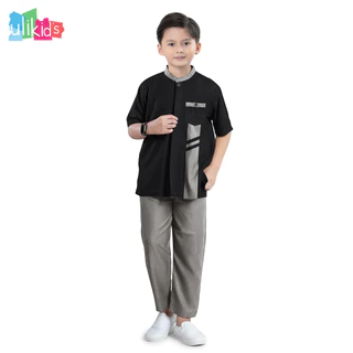 Ulikids  Baju Koko Kemeja Anak Laki Laki Model Yazan Bahan Katun Toyobo Premium  Warna Sage Green Usia 3-13 Tahun Termurah DAn Terlaris 2024