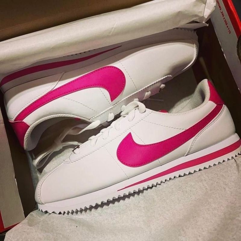 NIKE CORTEZ PINK WHITE 100 ORIGINAL RESMI