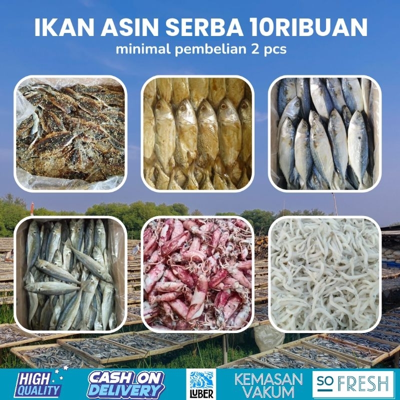 Jual ikan asin serba 10 ribuan cumi asin peda jambal roti teri layang ...