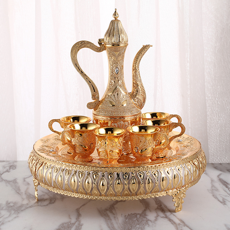 Jual Teko Arab Aladin Set 7 Gold Warna Emas Ornamentset Gelas Anggur Kendi Shopee Indonesia 2822