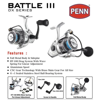 Promo Penn Fierce Iii 1000-8000 Spinning Reel Power Handle Promo