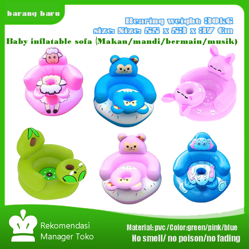 Jual ready sofa bayi kursi bayi pompa untuk belajar duduk, makan, main dan mandi ada musik cocok