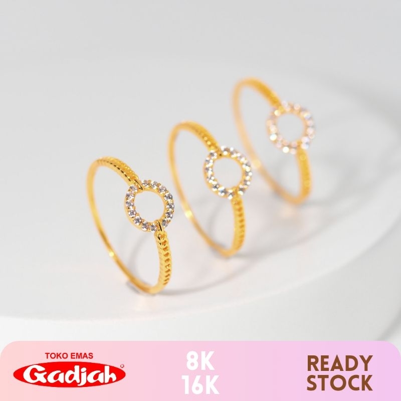 Jual Cincin Emas Circle Mata Tabur Cap Rantai Samping Toko Emas