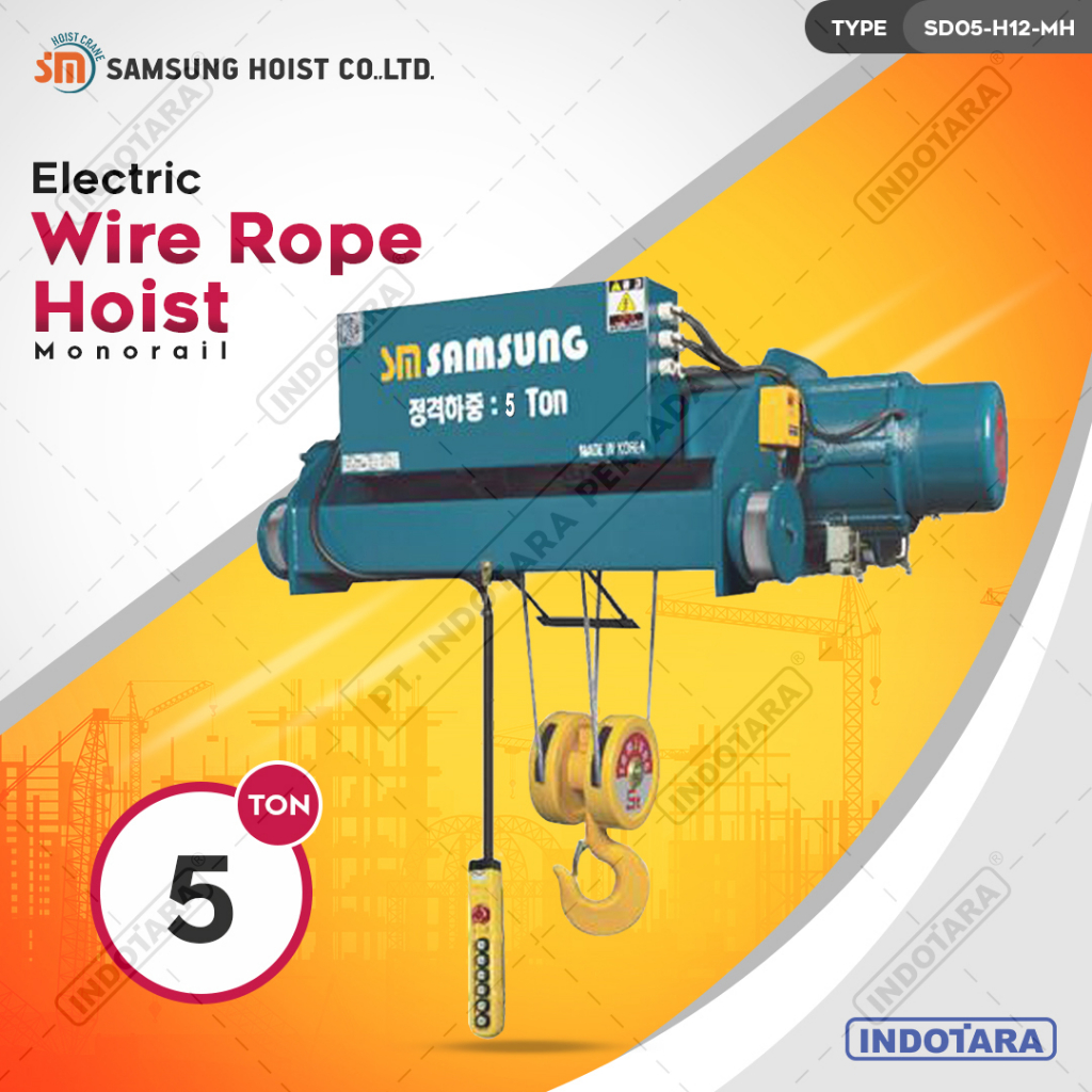 Jual Electric Wire Rope Hoist 5 Ton Samsung Hoist SD05 Shopee Indonesia