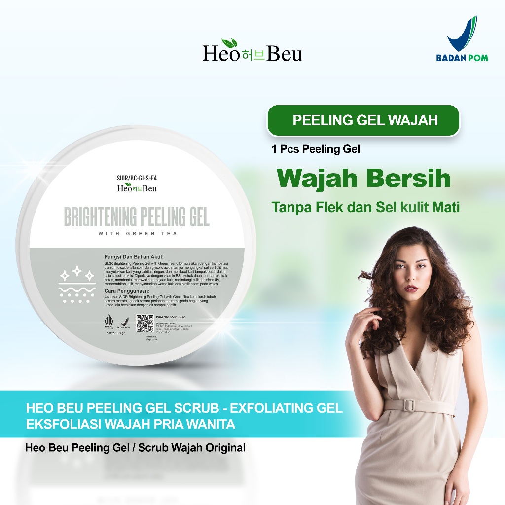 Jual Heo Beu Peeling Gel Scrub Exfoliating Gel Eksfoliasi Wajah Pria Wanita Mencerahkan