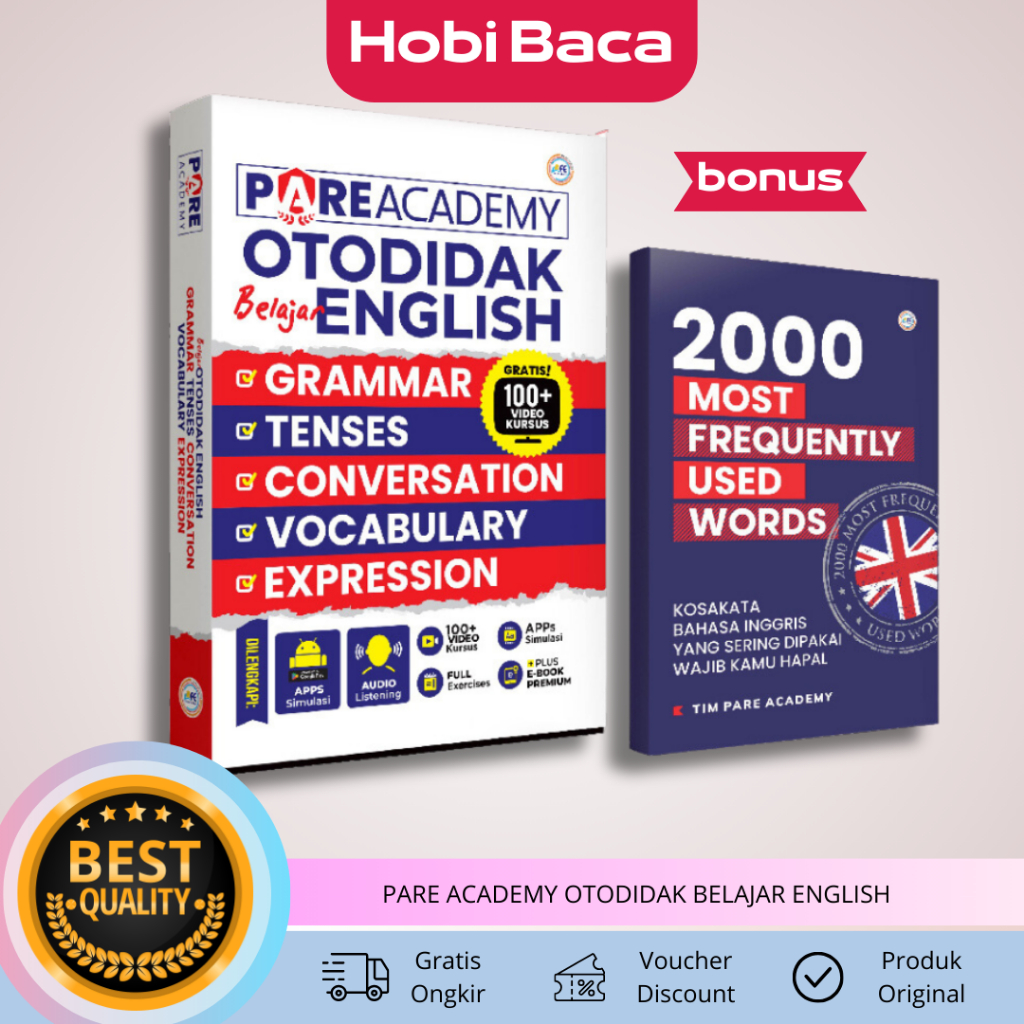 Jual Buku Bahasa Inggris Pare Academy Otodidak Belajar English | Emc ...