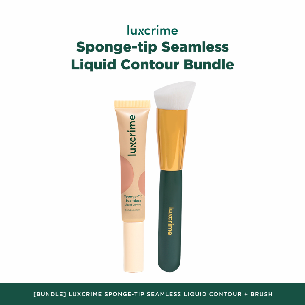 Jual [BUNDLE] Luxcrime SpongeTip Seamless Liquid Contour + Brush