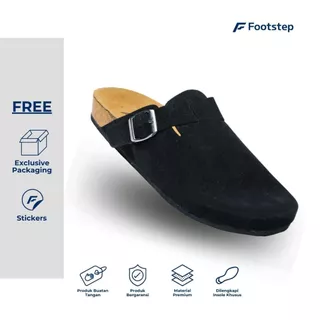 Footstep Footwear Sandal Casual Pria Giga Suede Black Original