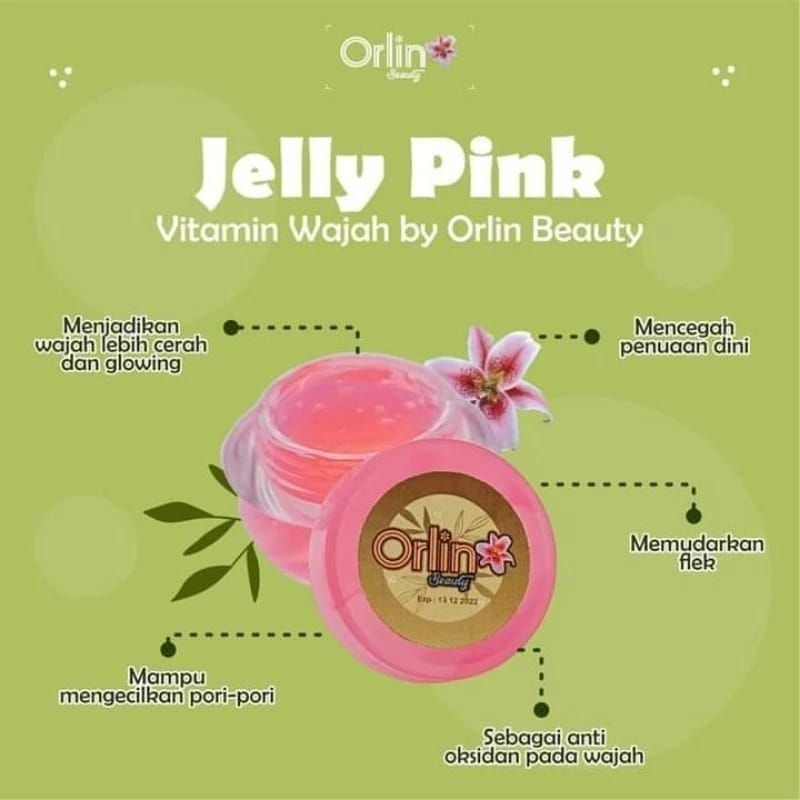 Jual Jelly pink orlin/Vitamin wajah/ orlin beauty/gel glowing | Shopee ...