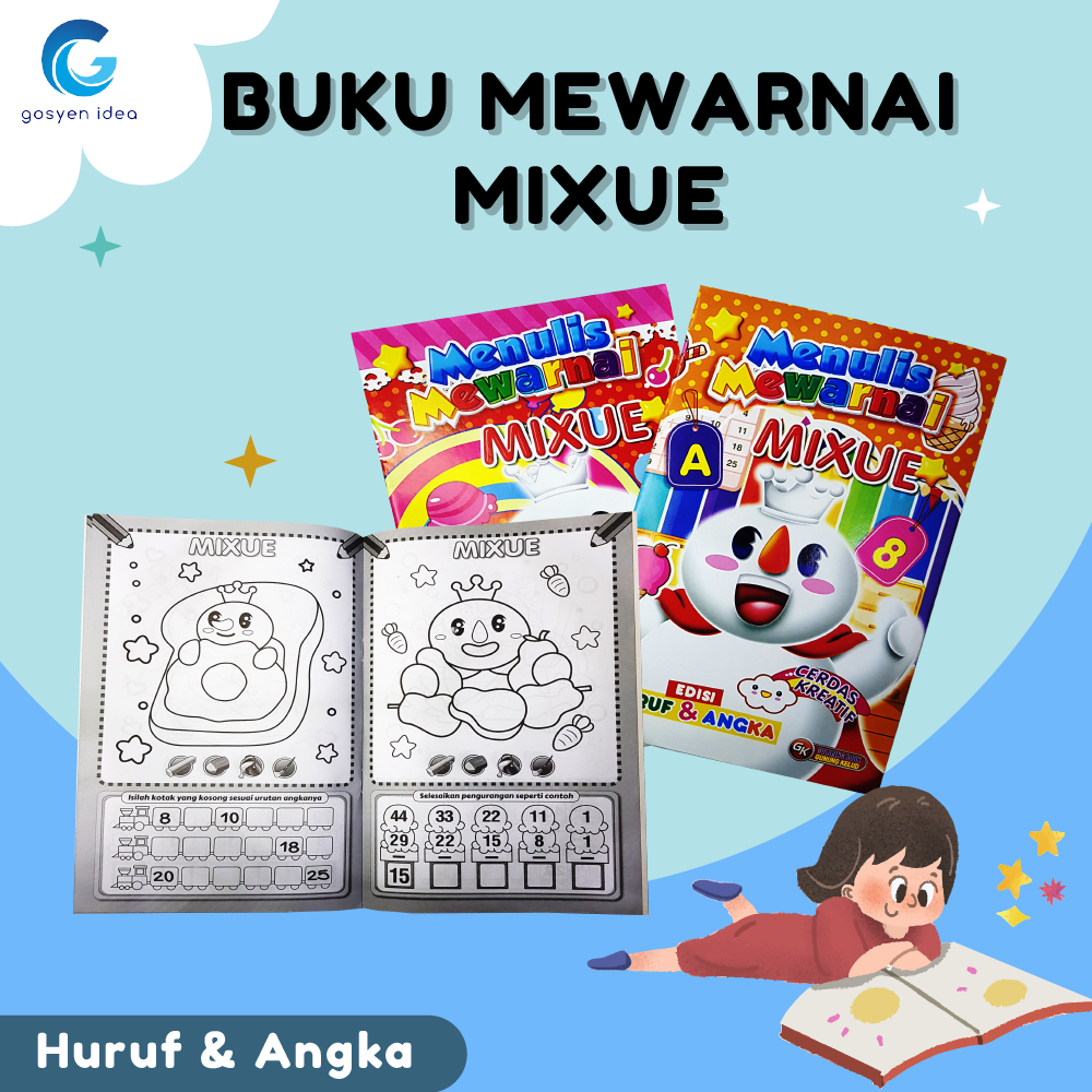 Jual Buku Warna Belajar Aneka Mixue Buku Edukasi Berhitung Membaca