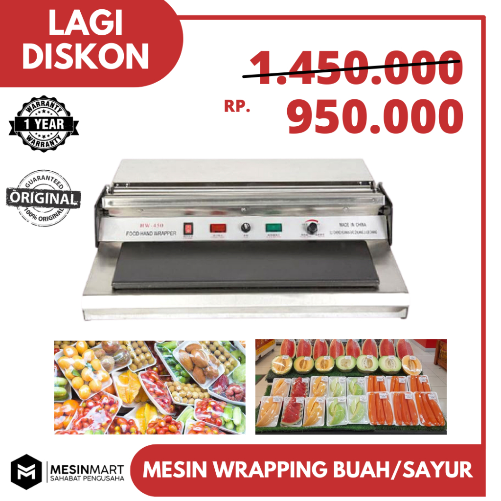 Jual Mesin Wrapping Plastik Cling Wrap Pembungkus Daging Buah Sayur ...