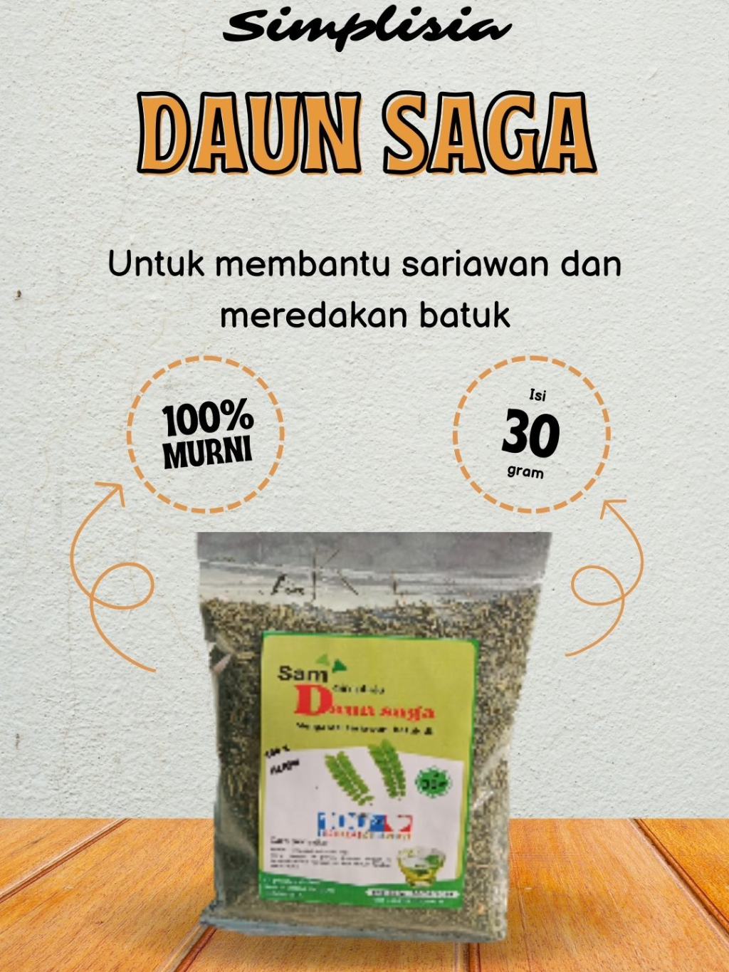 Jual Teh Daun Saga Kering 30 Gram - Simplisia Daun Saga Efektif ...