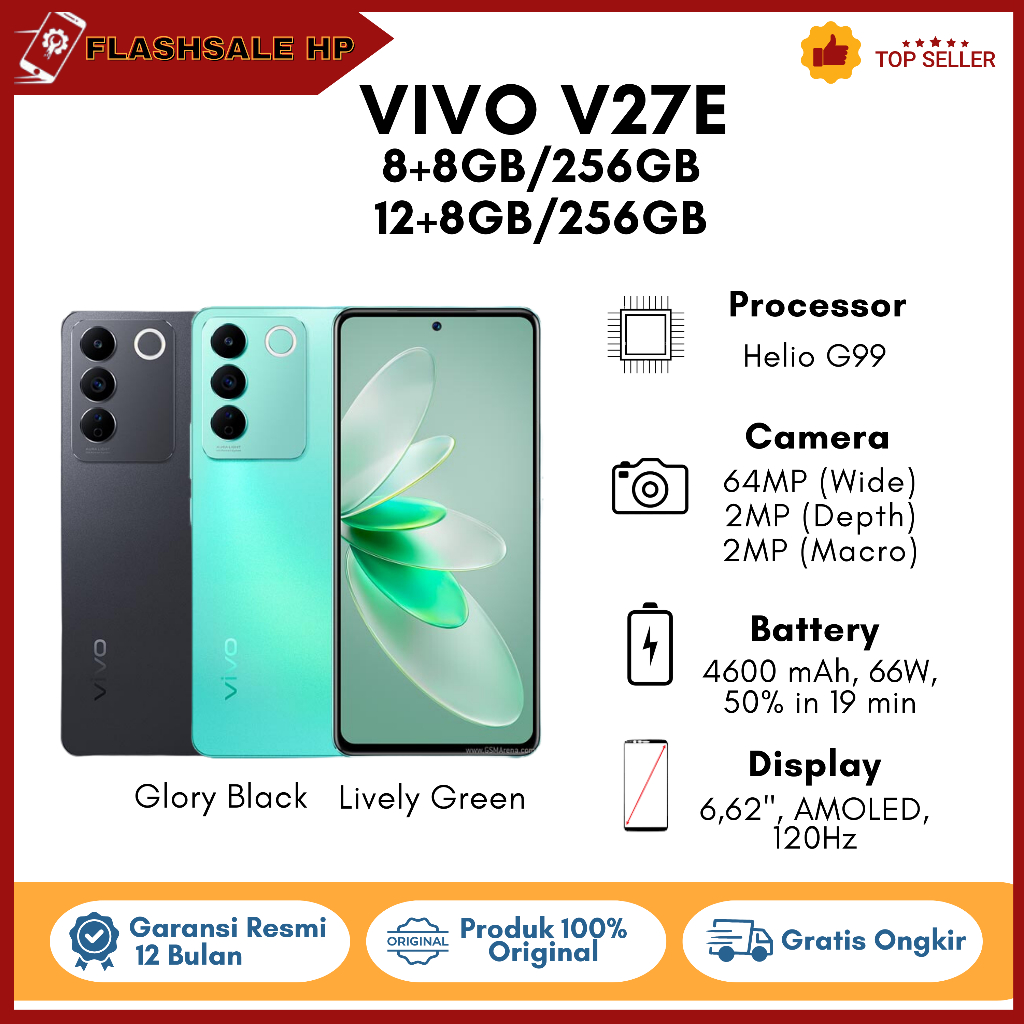 Jual VIVO V27E RAM 12/256GB & 8/256GB GARANSI RESMI VIVO | Shopee Indonesia