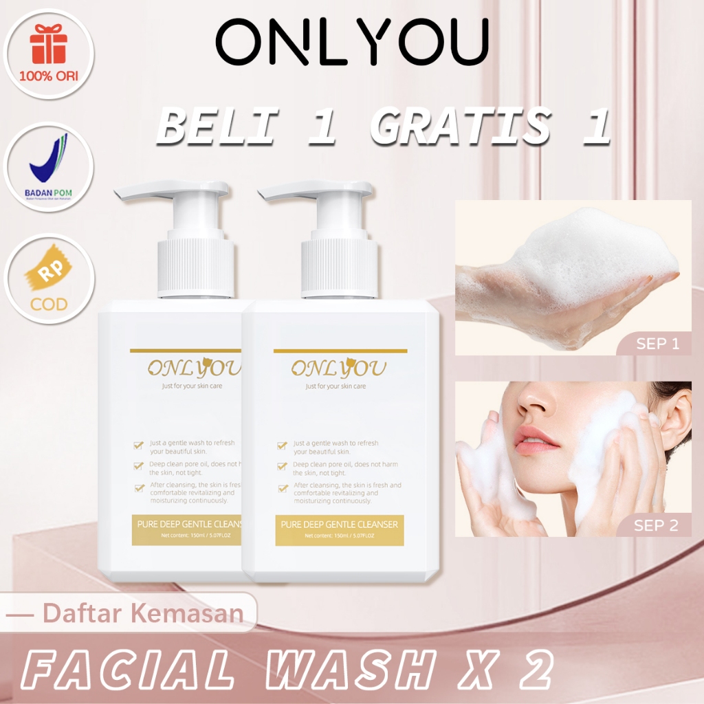Jual 【Beli 1 Gratis 1】ONLYOU Facial Wash Anti Acne Oil Control Sabun