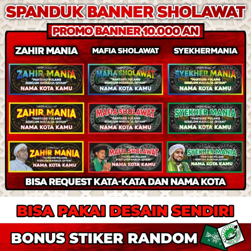 Jual Promo Banner 10ribuan Spanduk Banner Sholawat Zahir Mania