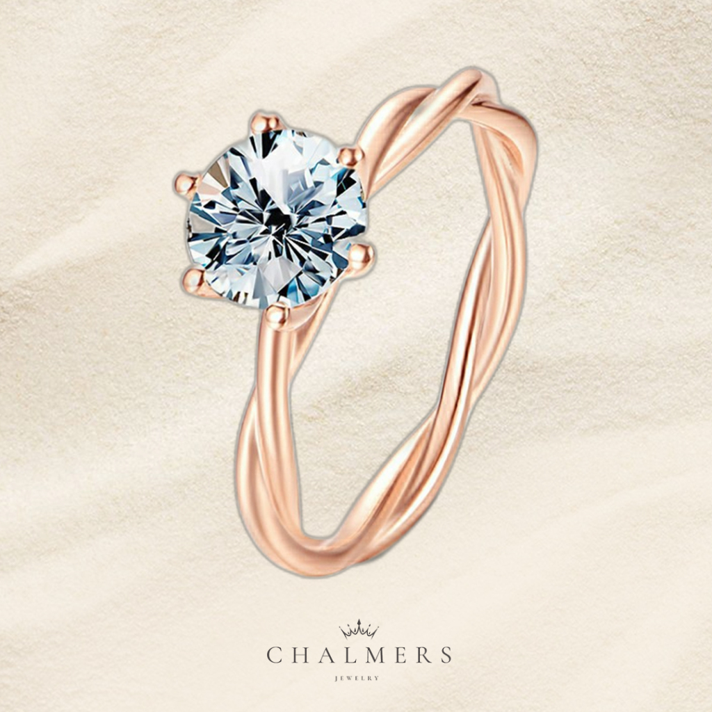 Jual Chalmers Jewelery - Cincin Moissanite Lapis Emas 18K - ISABEL Ring ...