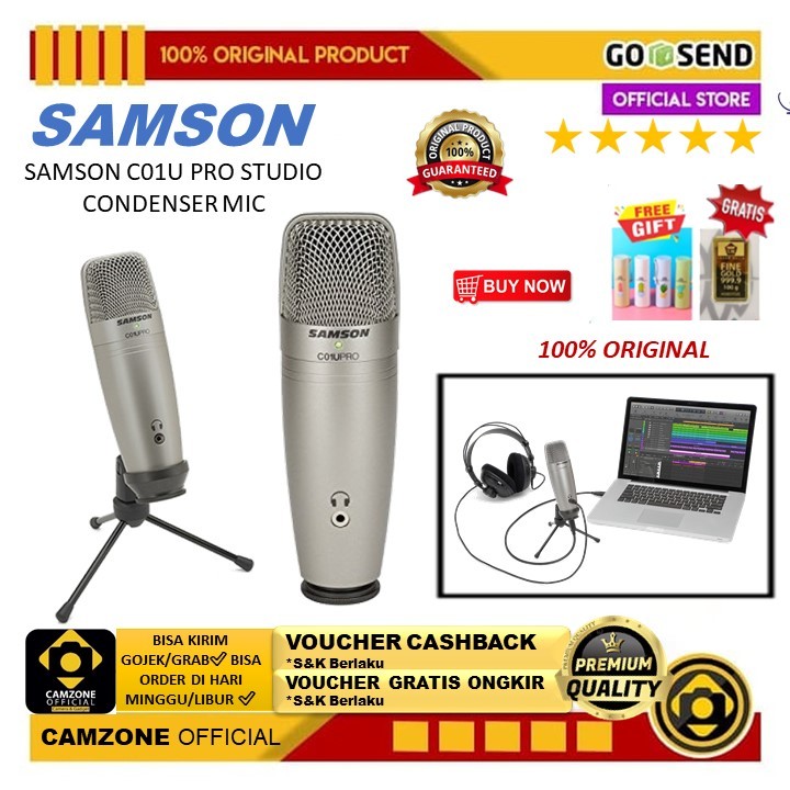 Jual Samson C01U Pro USB Studio Condenser Microphone | Shopee Indonesia
