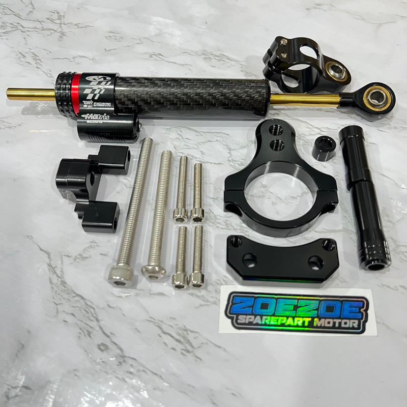 Jual Steering damper R25 MAtris carbon Plus Bracket Breket Stabilizer