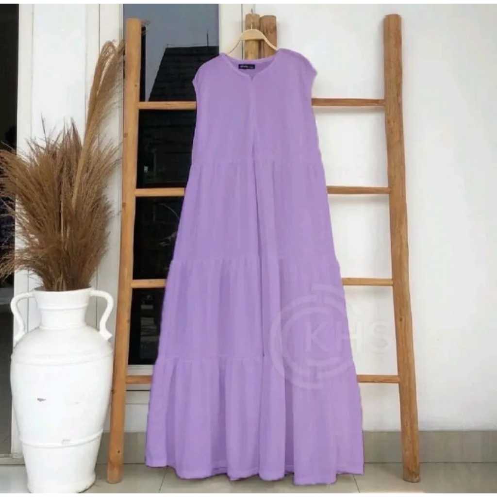 Jual Inner Dress Rayon Premium Gamis Ruffle Jumbo Sleeveless Dress Tanpa Lengan Shopee Indonesia