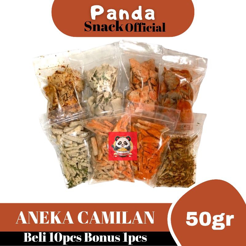 Jual Aneka Cemilan 50gr Keripik Pedas Basreng Kripik Usus Kripca Seblak