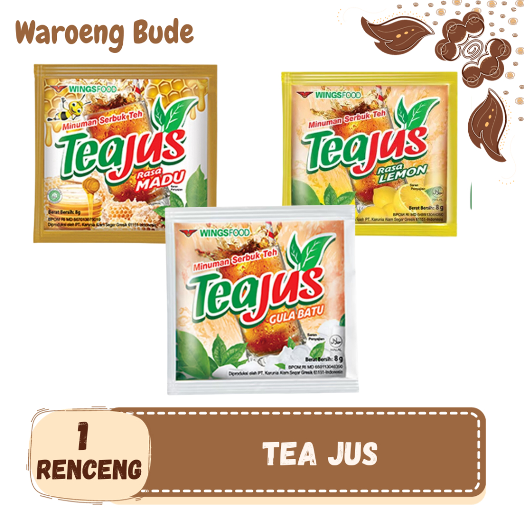 Jual Tea Jus Minuman Serbuk Teh 8 Gr Madu Gula Batu Lemon 1 Renceng Isi 10 Sachet Shopee 7671