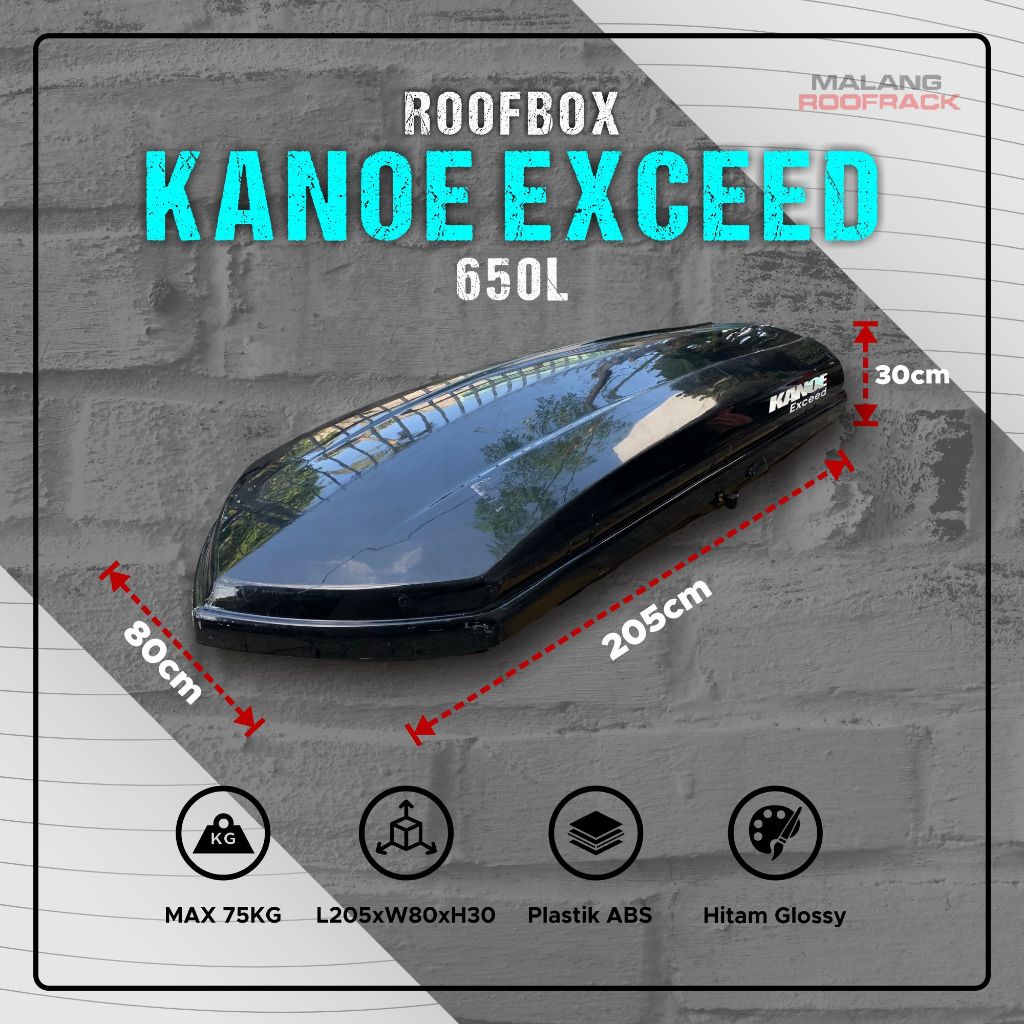 Jual PROMO Roof Box Roofbox KANOE EXCEED 450 dan 650L Bagasi Atas Model Plastik ABS Roofbox
