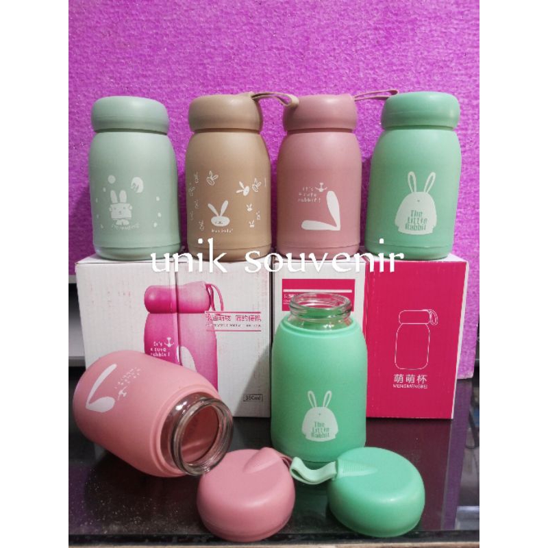 Jual Souvenir Tumbler/Botol minum Rabbit custom sablon kemas box ...