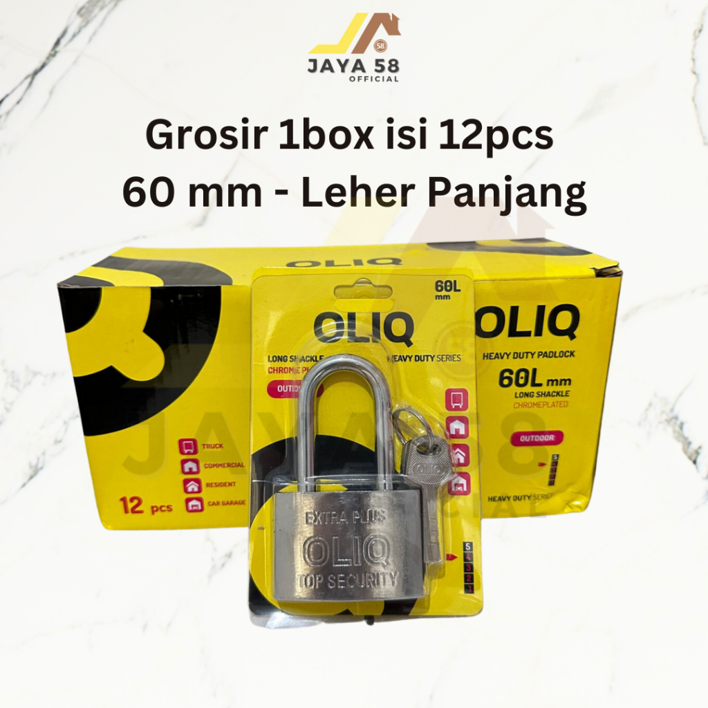 Jual GROSIR 1Box Isi 12pcs Gembok Putih Leher Panjang 60mm OLIQ ...