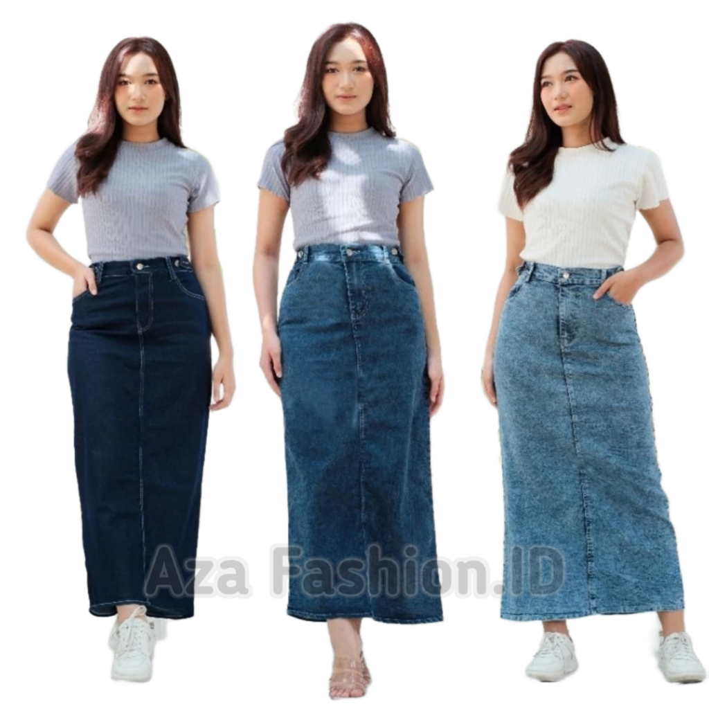 Jual Rok Jeans Wanita Theana Rok Jeans Span Skirt Shopee Indonesia 7695