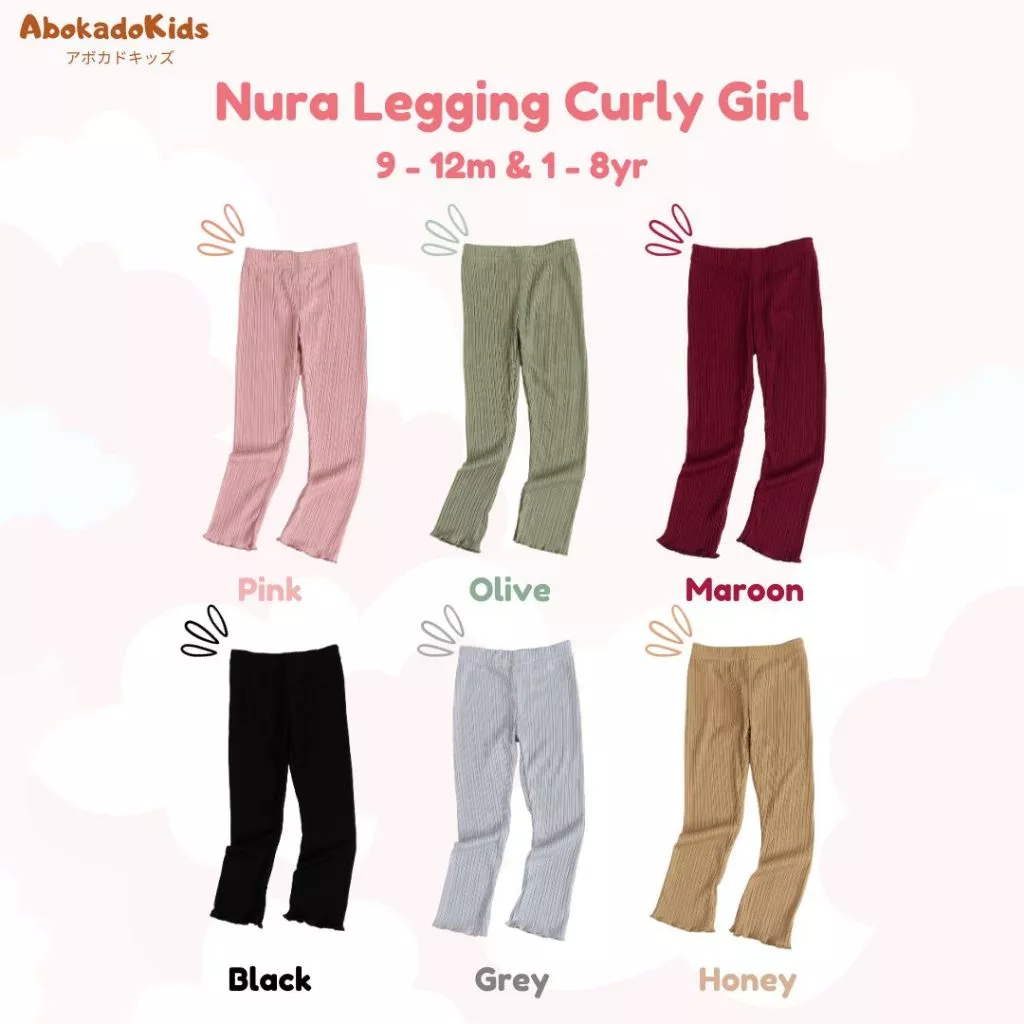 Nura Legging Curly Girl – Legging Anak Perempuan – Celana Legging Anak Perempuan Premium