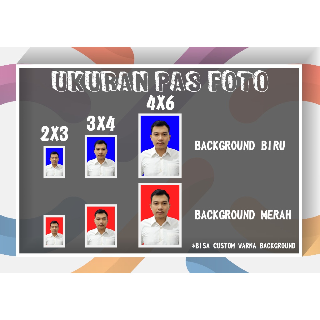 Jual CETAK FOTO PAS FOTO, BISA SATUAN, GRATIS EDIT BACKGROUND, PROSES 5