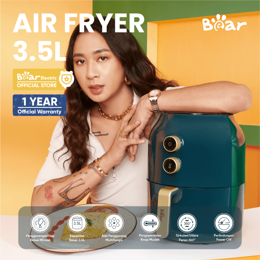 Jual BEAR Air Fryer 3.5L | Penggorengan Tanpa Minyak | Shopee Indonesia