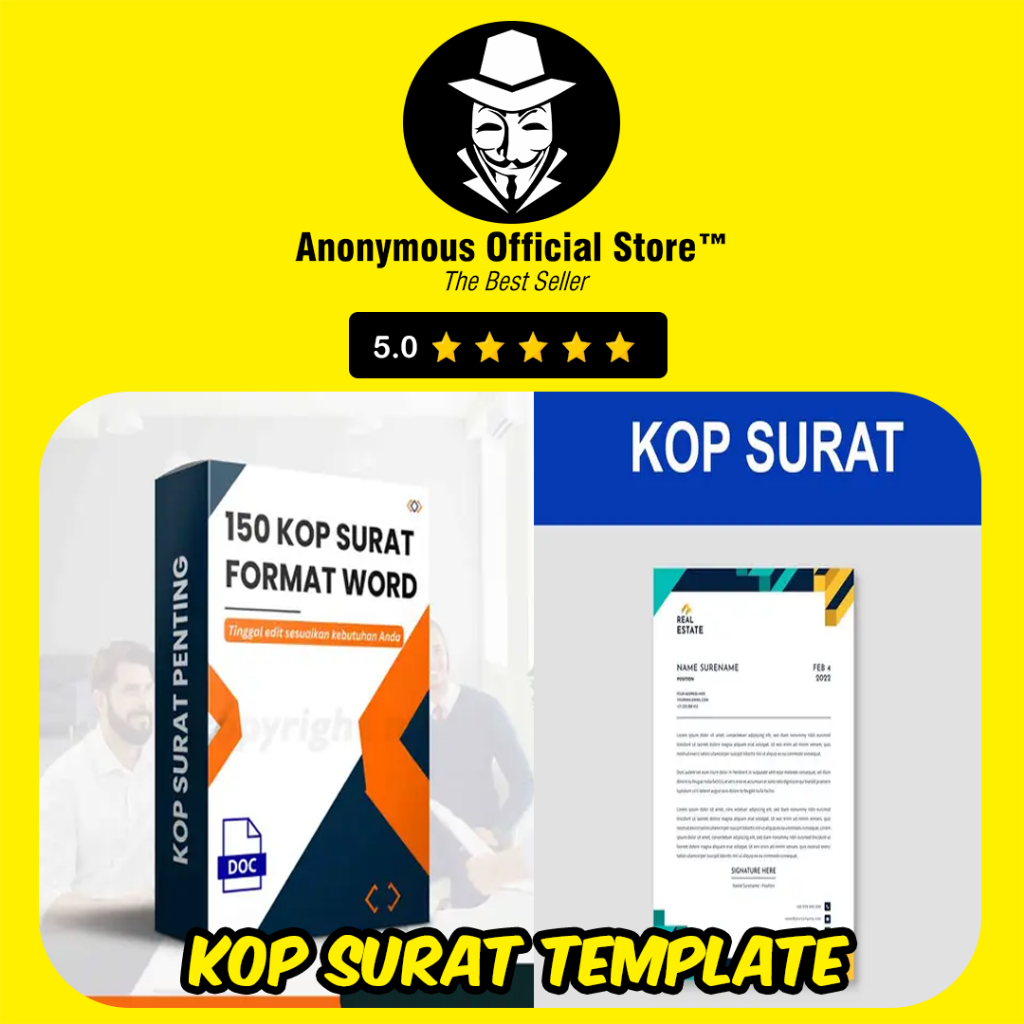 Jual KOLEKSI 150+ KOP SURAT PREMIUM TEMPLATE FORMAT WORD SIAP EDIT DAN ...