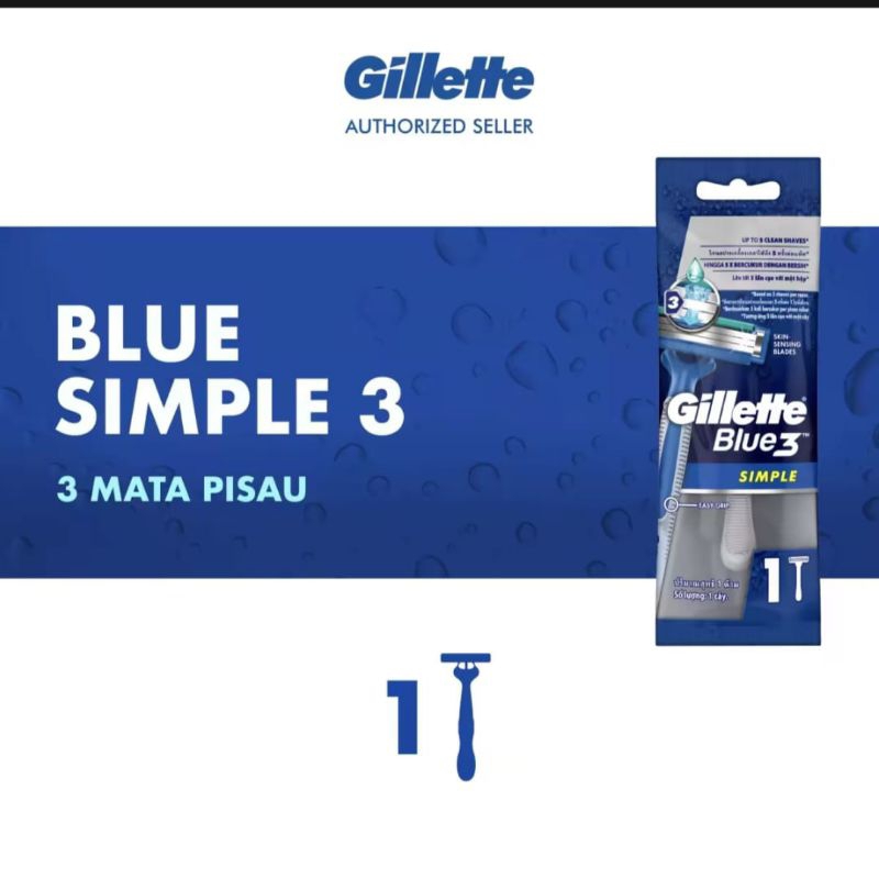 Jual Gillette Blue Simple 3 isi 1 pcs | Shopee Indonesia
