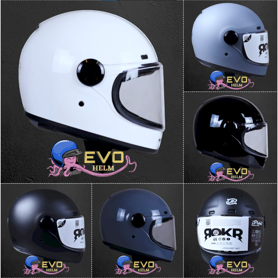 Jual HELM JPX FULL FACE ORIGINAL (DOT), HELM JP RETRO ROKR SOLID