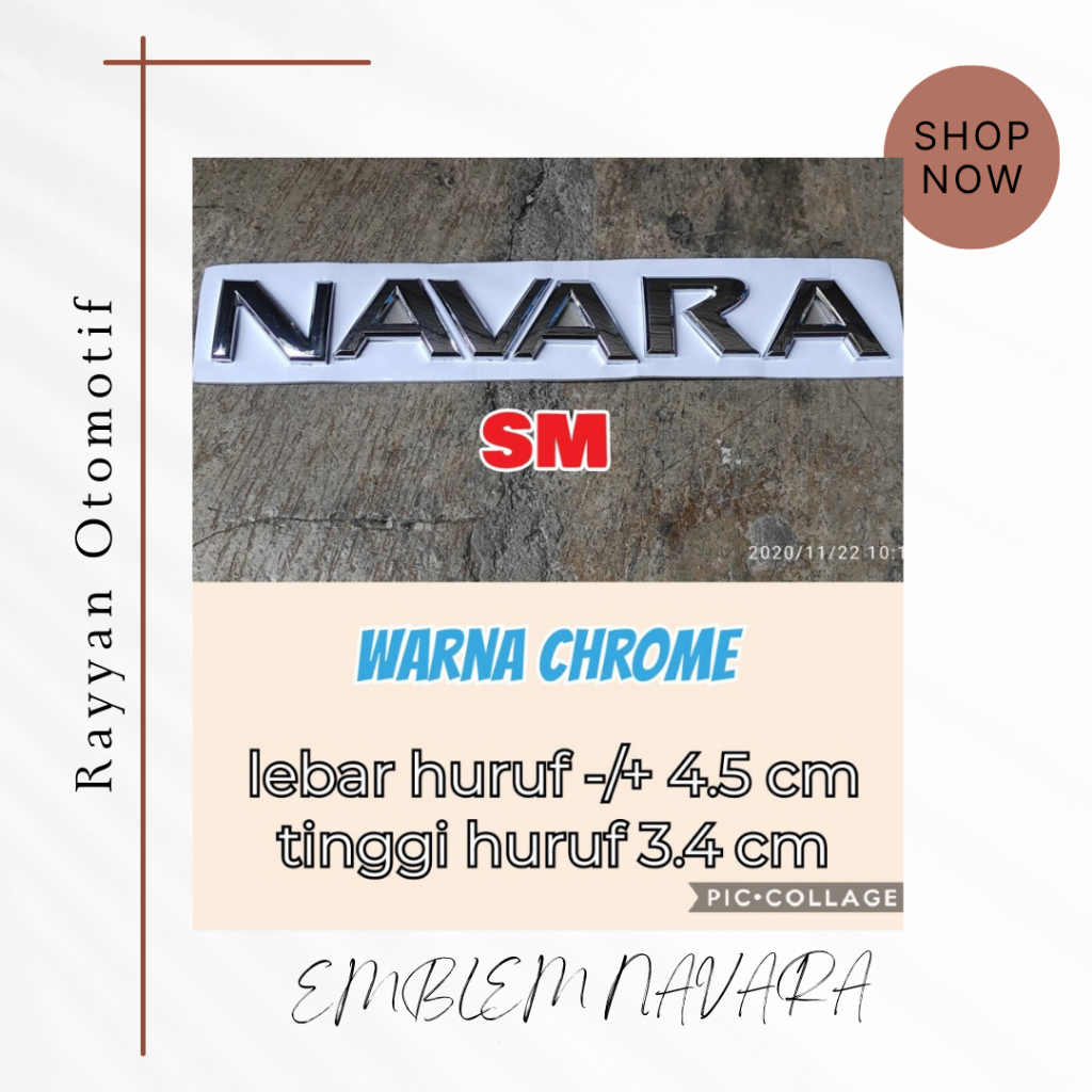 Jual emblem tulisan NAVARA emblem bak belakang nissan navara | Shopee ...